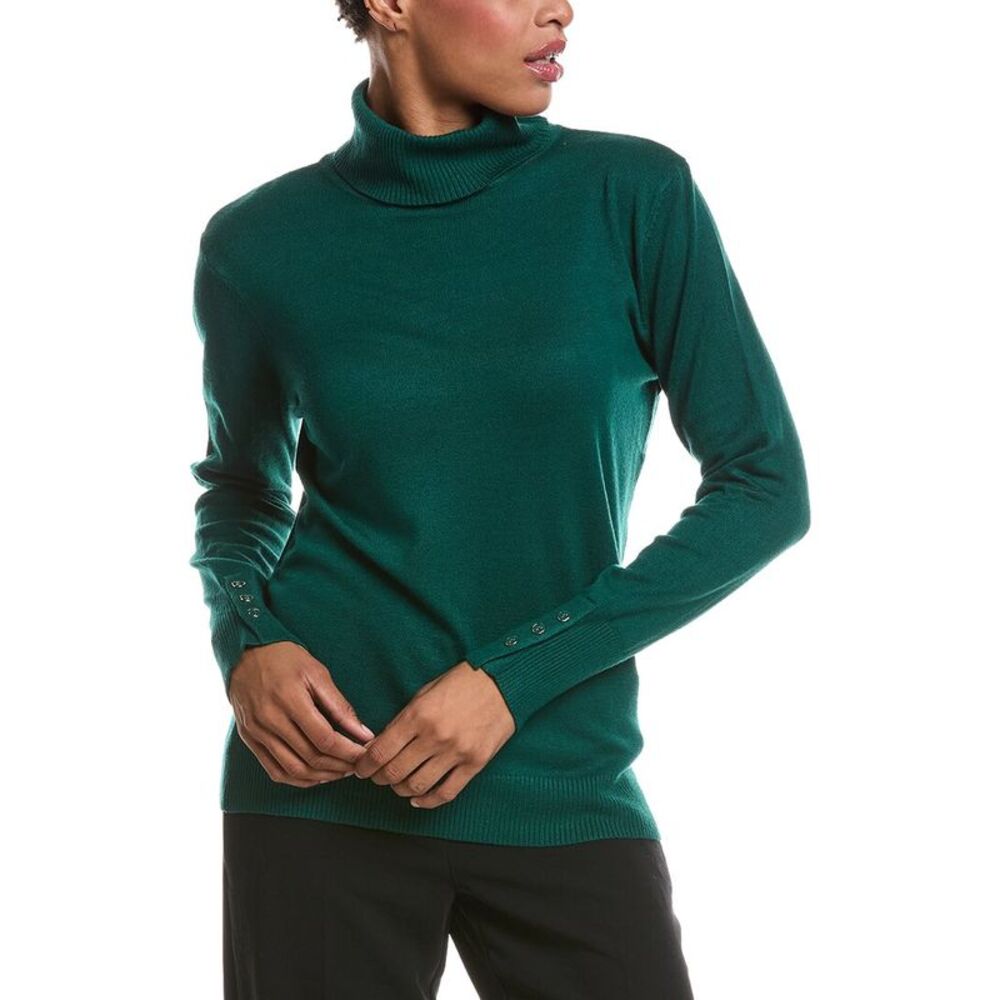 Joseph A. Womens  Turtleneck Sweater, Green